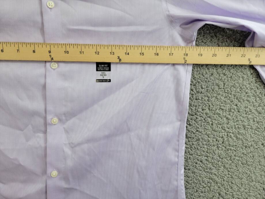 Calvin Klein Steel + Slim Fit Modern Pin Cord Dress Shirt Men's 14.5 32/33 Lilac