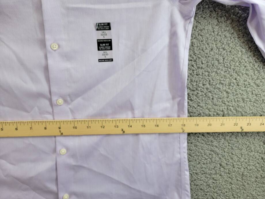 Calvin Klein Steel + Slim Fit Modern Pin Cord Dress Shirt Men's 14.5 32/33 Lilac