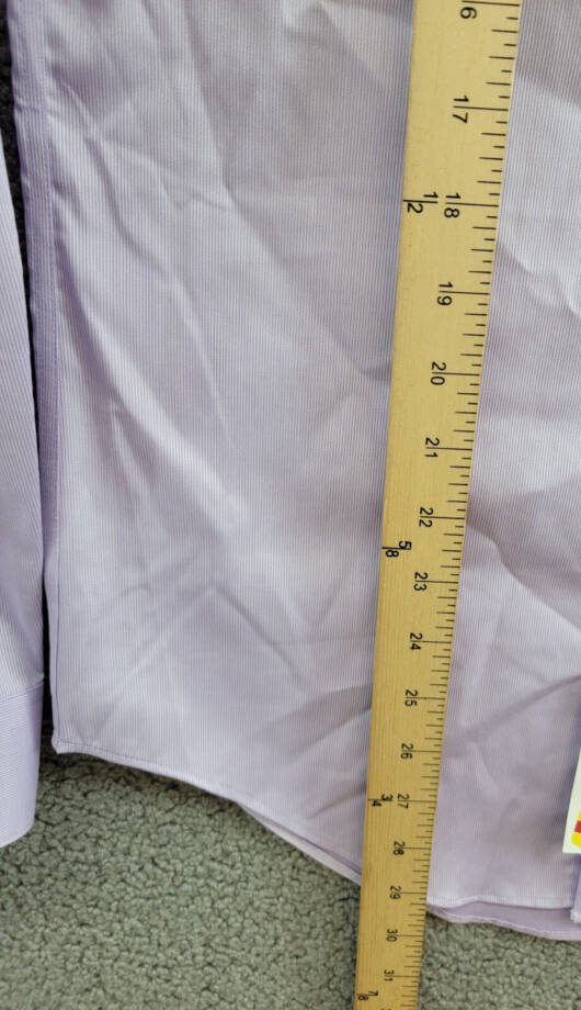 Calvin Klein Steel + Slim Fit Modern Pin Cord Dress Shirt Men's 14.5 32/33 Lilac