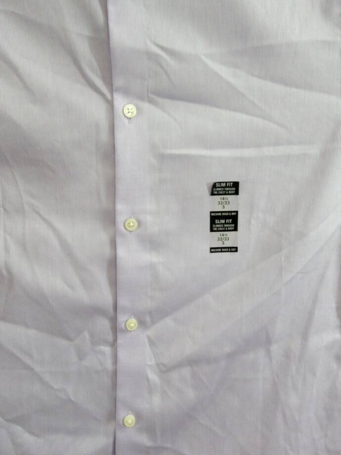 Calvin Klein Steel + Slim Fit Modern Pin Cord Dress Shirt Men's 14.5 32/33 Lilac