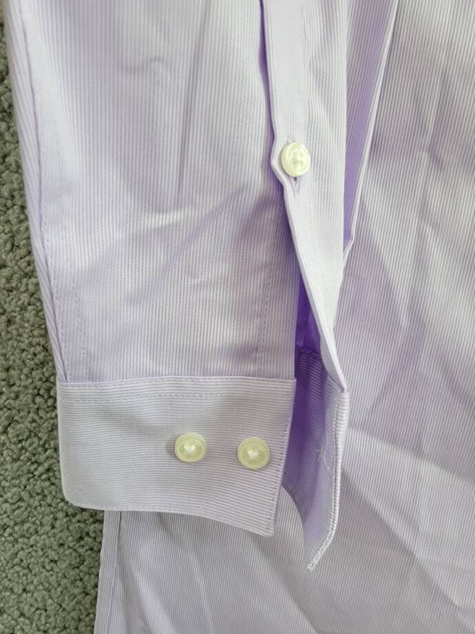 Calvin Klein Steel + Slim Fit Modern Pin Cord Dress Shirt Men's 14.5 32/33 Lilac