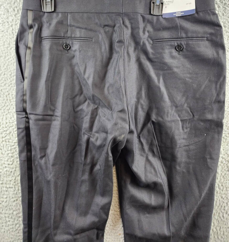 Hart Schaffner Marx Side Stripe Wool Pants Men's 42 36Regular Button Zip Closure