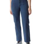 Bass Outdoor High-Rise Canvas Cargo Pants Women's 4 Navy Blazer Straight Leg