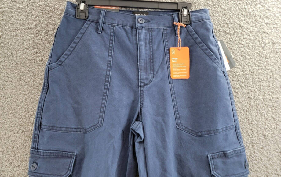 Bass Outdoor High-Rise Canvas Cargo Pants Women's 4 Navy Blazer Straight Leg