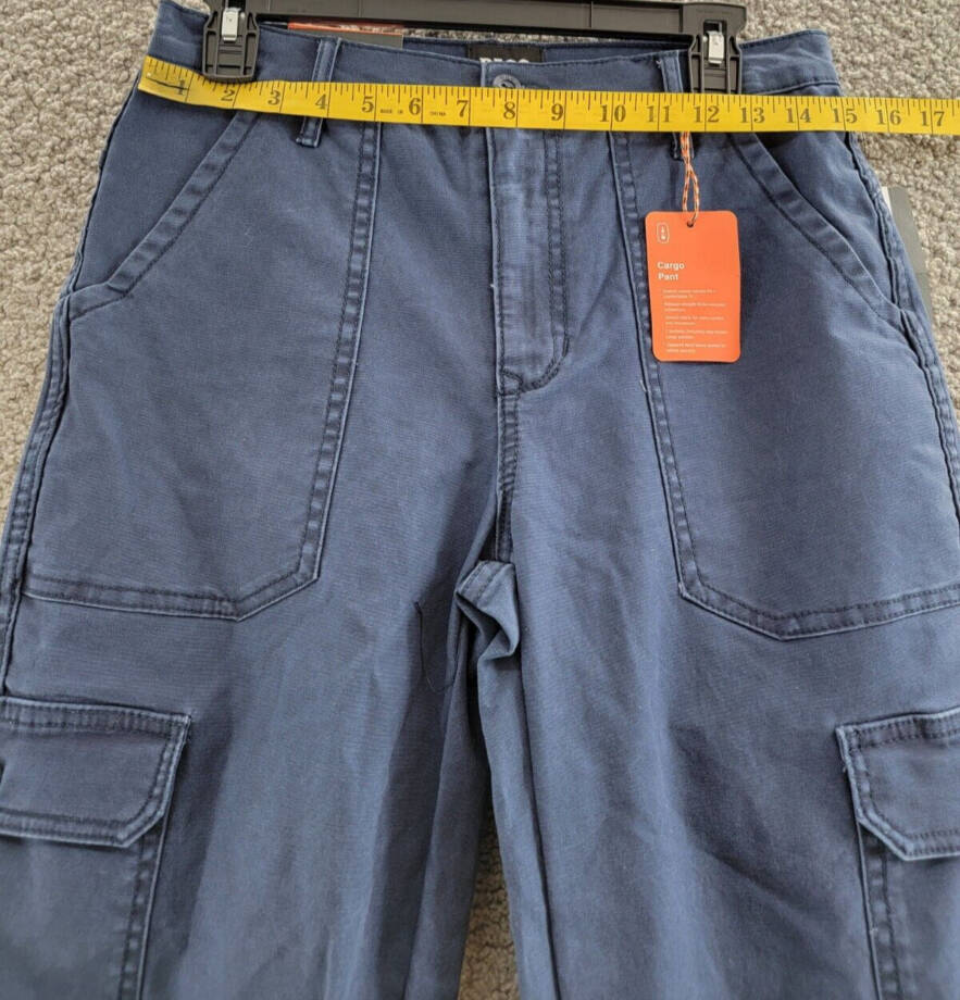 Bass Outdoor High-Rise Canvas Cargo Pants Women's 4 Navy Blazer Straight Leg