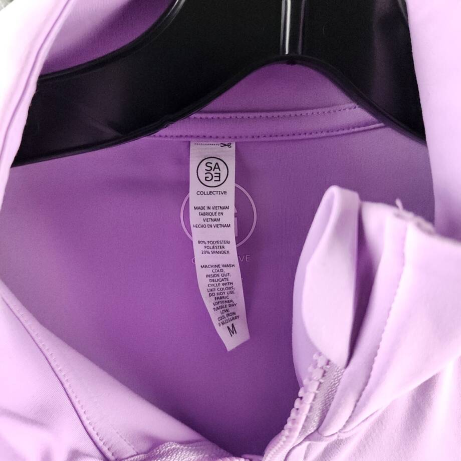 SAGE COLLECTIVE UPF 50+ Flyer Performance Track Jacket Women M Lilac Zip Closure