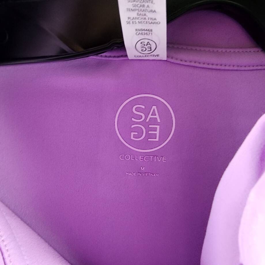 SAGE COLLECTIVE UPF 50+ Flyer Performance Track Jacket Women M Lilac Zip Closure