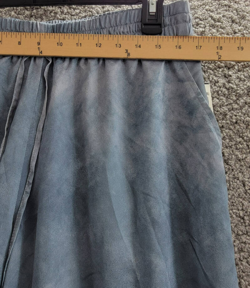 Lauren Ralph Lauren Petite Printed Charmeuse Wide-Leg Pants Womens PL Blue Multi