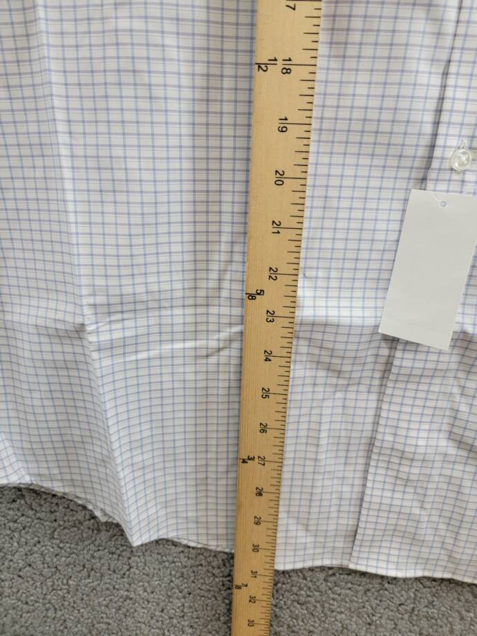 Calvin Klein Steel + Regular Fit Stretch Dress Shirt Men's 17.5 34-35 Blue L/S