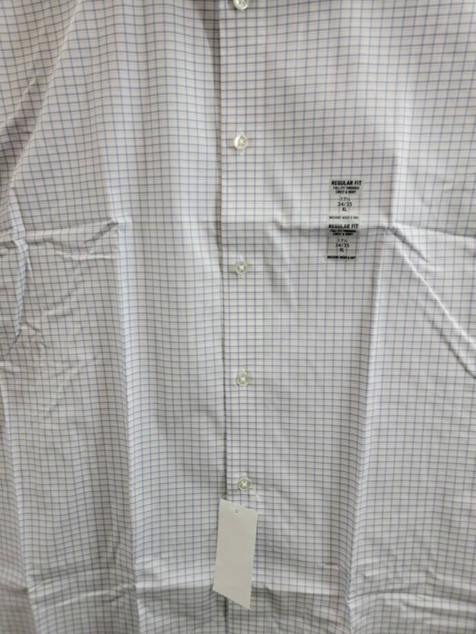 Calvin Klein Steel + Regular Fit Stretch Dress Shirt Men's 17.5 34-35 Blue L/S