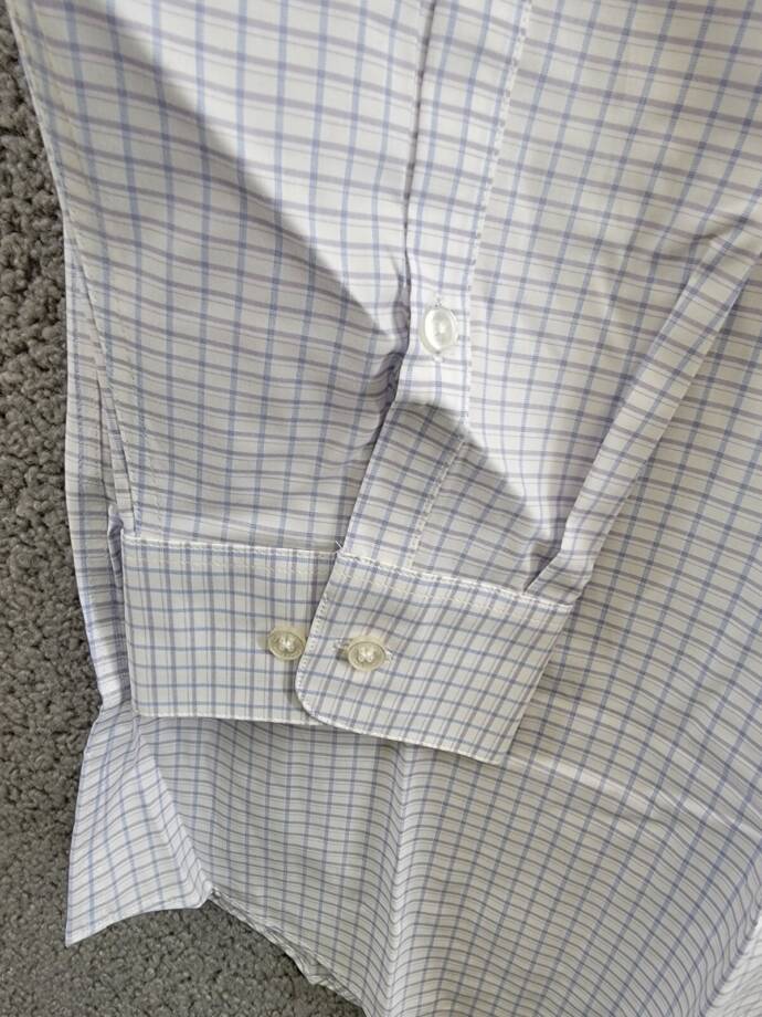Calvin Klein Steel + Regular Fit Stretch Dress Shirt Men's 17.5 34-35 Blue L/S