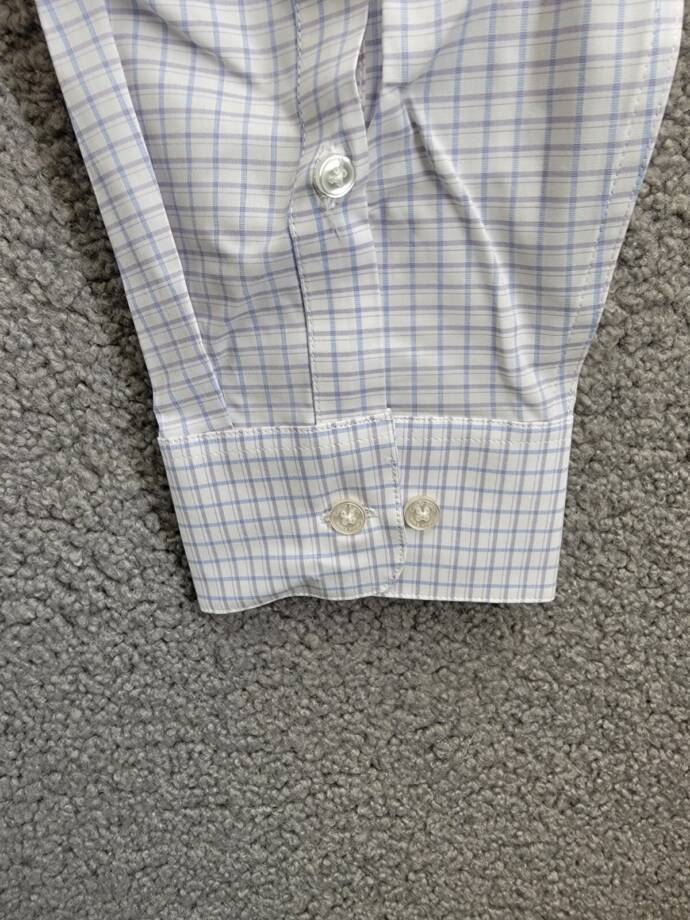Calvin Klein Steel + Regular Fit Stretch Dress Shirt Men's 17.5 34-35 Blue L/S