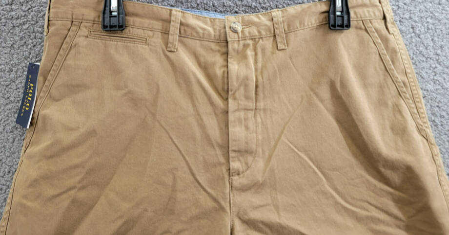 Polo Ralph Lauren 8-Inch Relaxed Fit Chino Shorts Men's 38 Sandsurf Button Zip