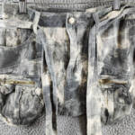 Madonna & Co. Cargo Denim Mini Skirt Women's M Gray Acid Wash Button Zip Closure