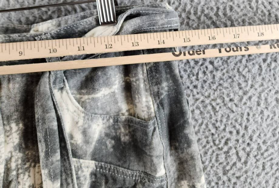 Madonna & Co. Cargo Denim Mini Skirt Women's M Gray Acid Wash Button Zip Closure