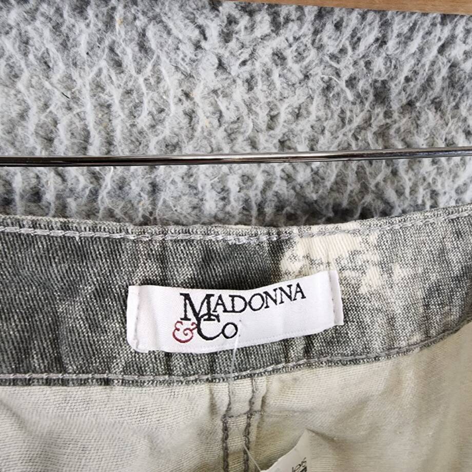 Madonna & Co. Cargo Denim Mini Skirt Women's M Gray Acid Wash Button Zip Closure
