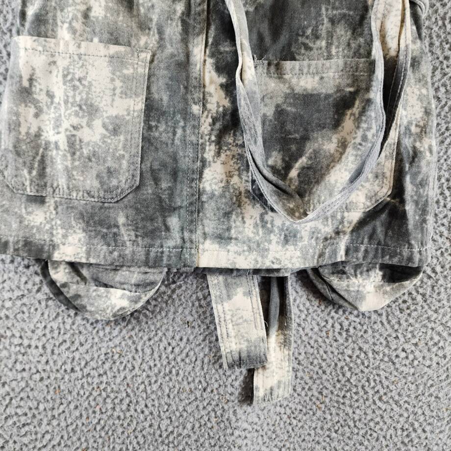 Madonna & Co. Cargo Denim Mini Skirt Women's M Gray Acid Wash Button Zip Closure