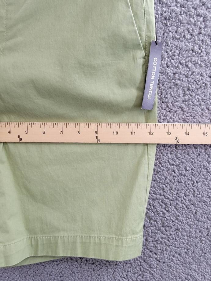Michael Kors Slim Fit Stretch 9" Shorts Men's 29 Light Sage Pockets Button Zip