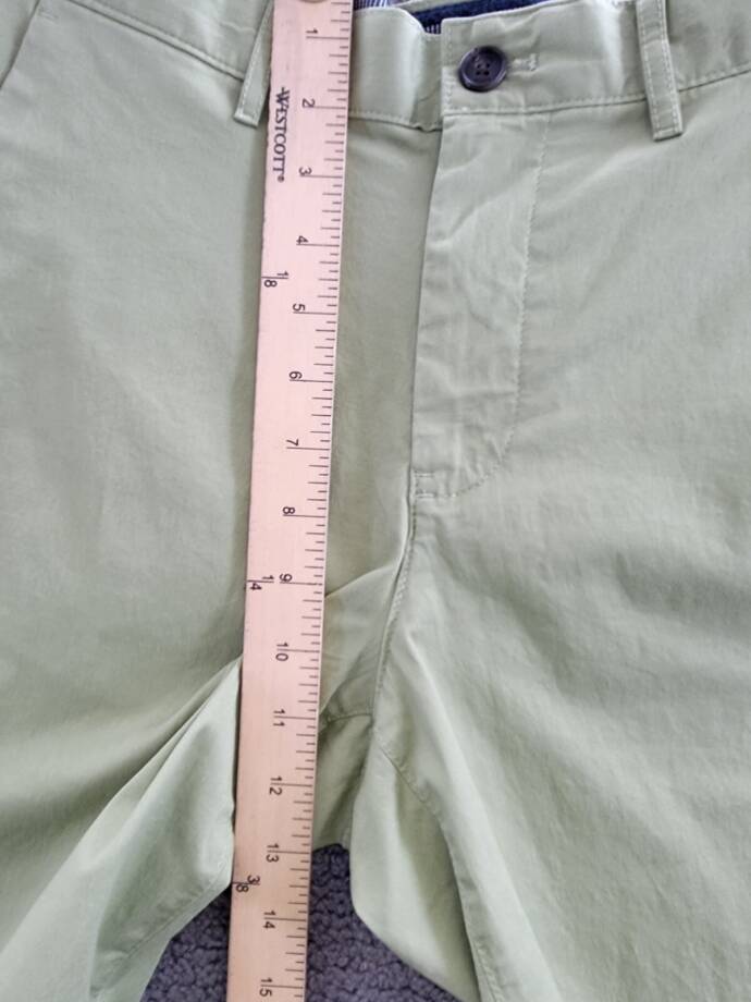 Michael Kors Slim Fit Stretch 9" Shorts Men's 29 Light Sage Pockets Button Zip