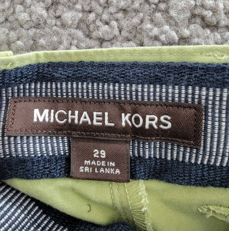 Michael Kors Slim Fit Stretch 9" Shorts Men's 29 Light Sage Pockets Button Zip