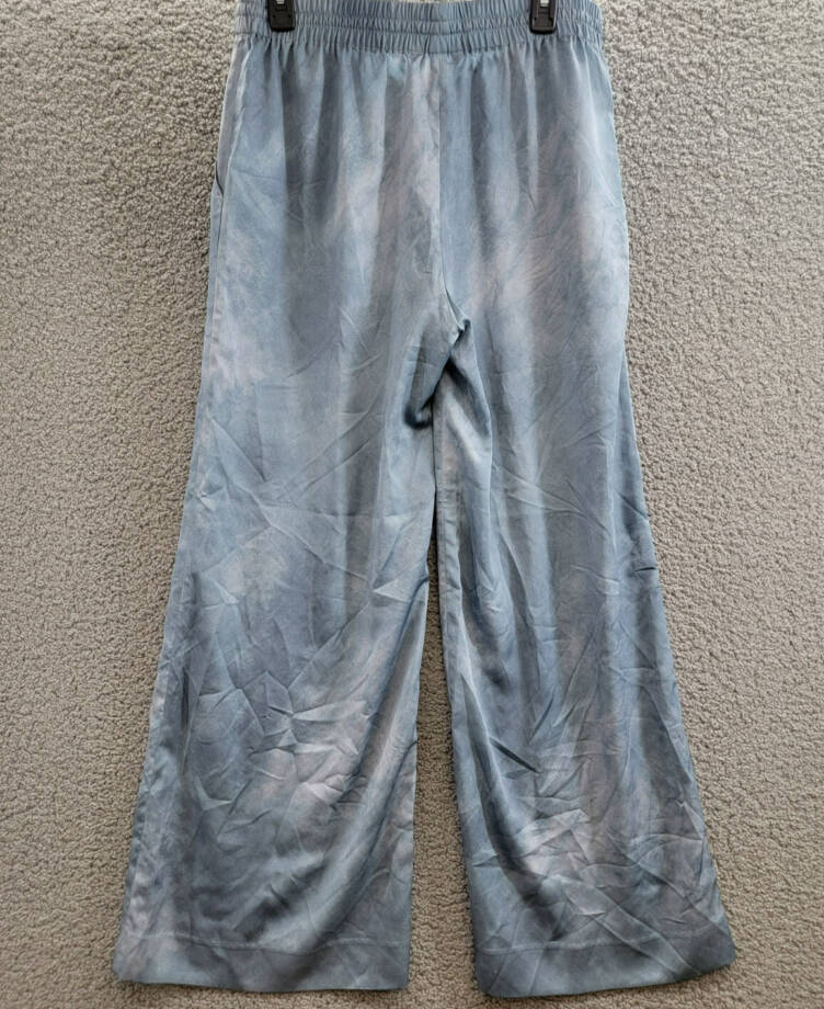Lauren Ralph Lauren Petite Printed Charmeuse Wide-Leg Pants Womens PL Blue Multi