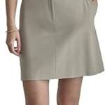 DKNY A-Line Business Casual Suit Skirt Womens 10 Light Fatigue/White Zip Closure