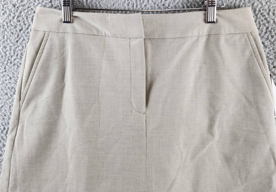 DKNY A-Line Business Casual Suit Skirt Womens 10 Light Fatigue/White Zip Closure