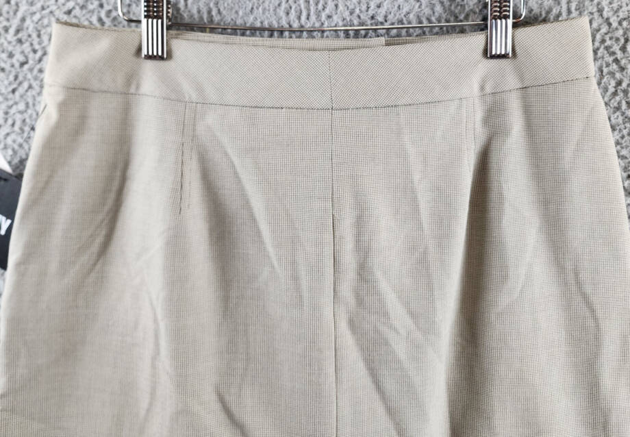 DKNY A-Line Business Casual Suit Skirt Womens 10 Light Fatigue/White Zip Closure