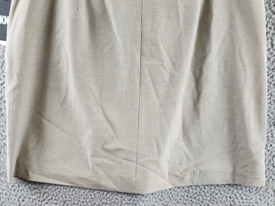 DKNY A-Line Business Casual Suit Skirt Womens 10 Light Fatigue/White Zip Closure