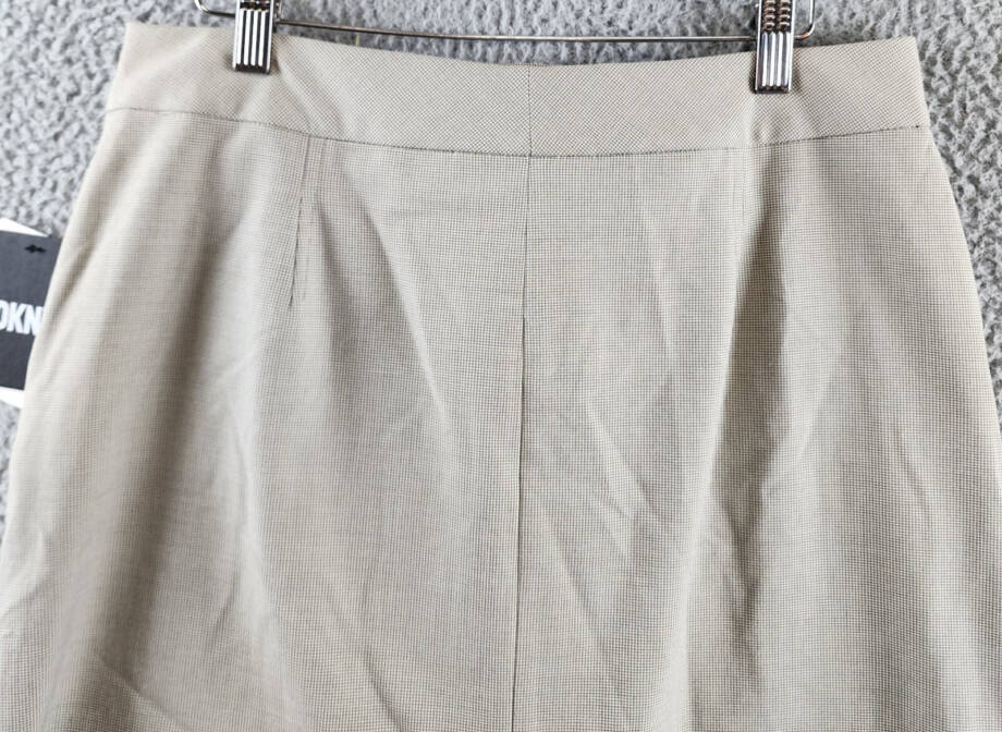 DKNY A-Line Business Casual Suit Skirt Womens 10 Light Fatigue/White Zip Closure