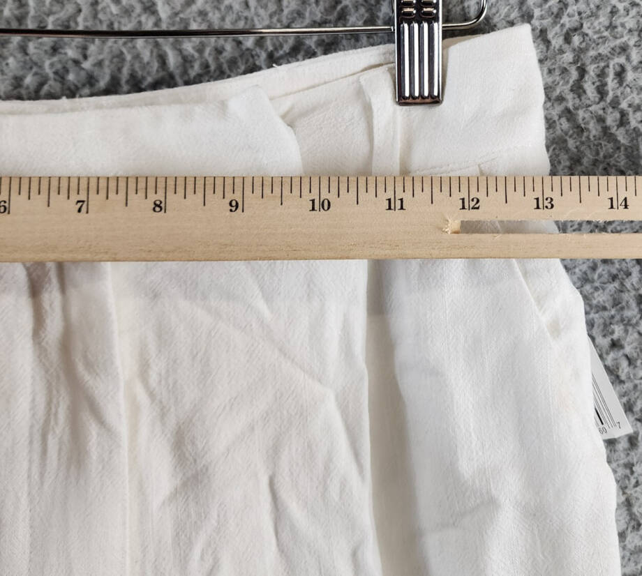 FORE Linen Blend High Rise Slim Fit Pants Womens XS White Belt Loops Zip Closure