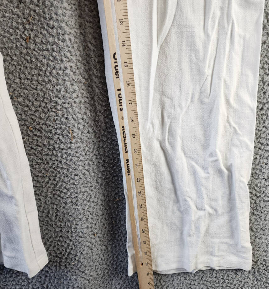 FORE Linen Blend High Rise Slim Fit Pants Womens XS White Belt Loops Zip Closure