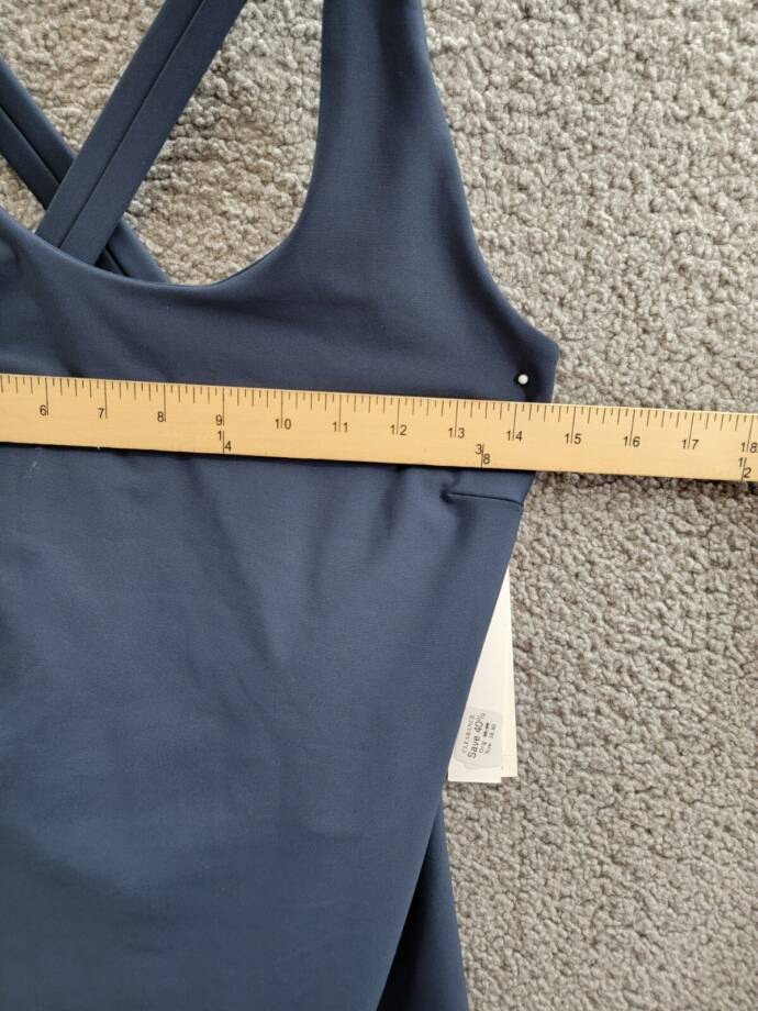 AQUA Athletic Pleat Hem Active Dress Women's M Myth Scoop Neck Crisscross Strap