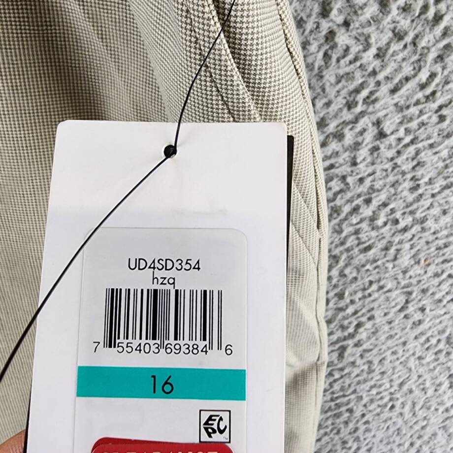 DKNY Zip-Front Slant-Pocket Mini Skirt Women's 16 Light Fatigue/White Hook & Bar
