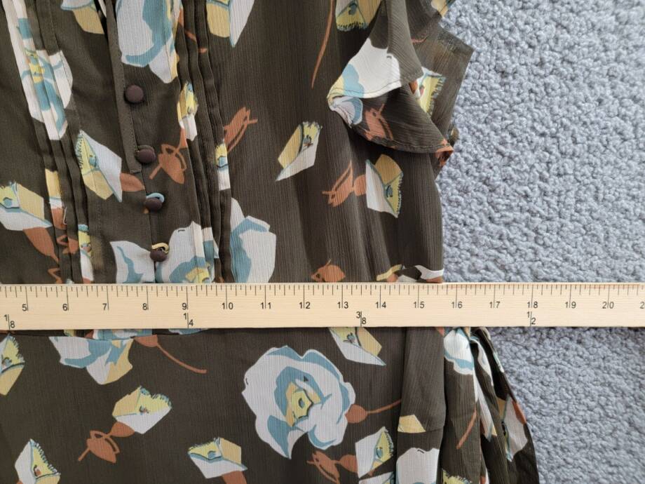 Lauren Ralph Lauren Petite Floral Flutter-Sleeve Dress Women's 10P Brown Multi