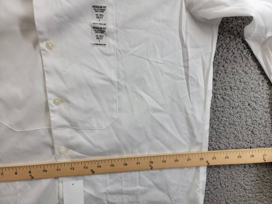 Calvin Klein Infinite Color Regular Fit Dress Shirt Men's L 16-16.5 36-37 White