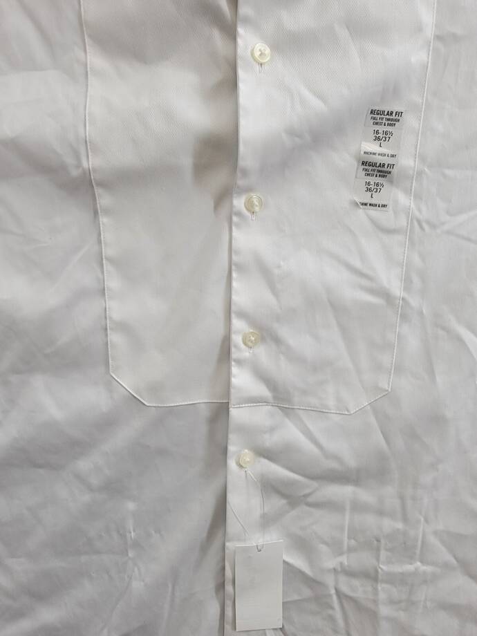 Calvin Klein Infinite Color Regular Fit Dress Shirt Men's L 16-16.5 36-37 White