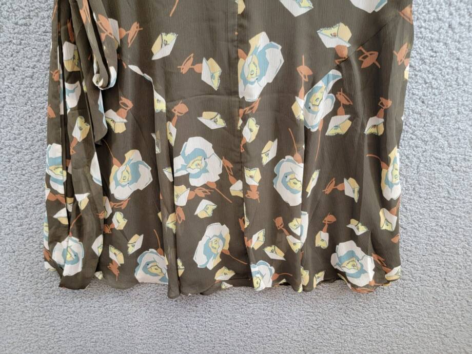 Lauren Ralph Lauren Petite Floral Flutter-Sleeve Dress Women's 10P Brown Multi