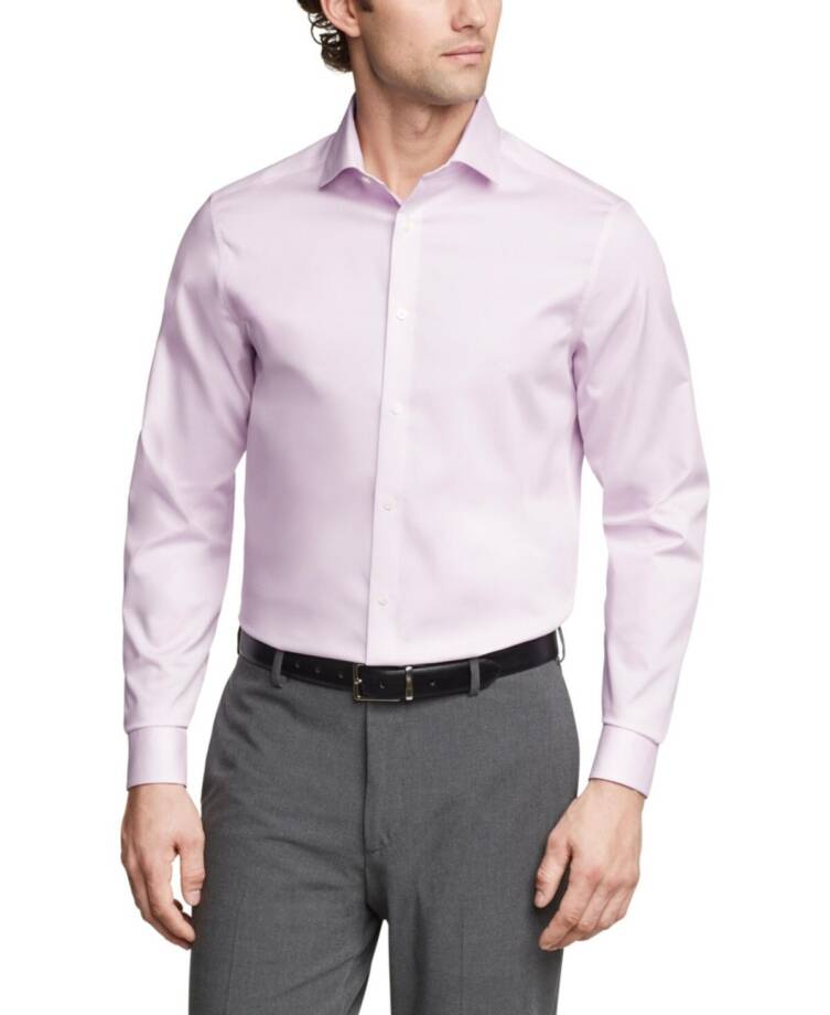 Calvin Klein Steel Plus Regular Fit Modern Pin Cord Dress Shirt Men's 15.5 34-35