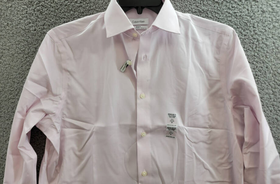 Calvin Klein Steel Plus Regular Fit Modern Pin Cord Dress Shirt Men's 15.5 34-35