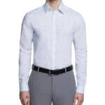 Calvin Klein Steel Plus Slim Fit Stretch Dress Shirt Men's 14.5 32-33 White/Blue