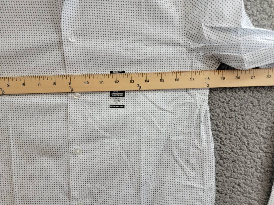 Calvin Klein Steel Plus Slim Fit Stretch Dress Shirt Men's 14.5 32-33 White/Blue