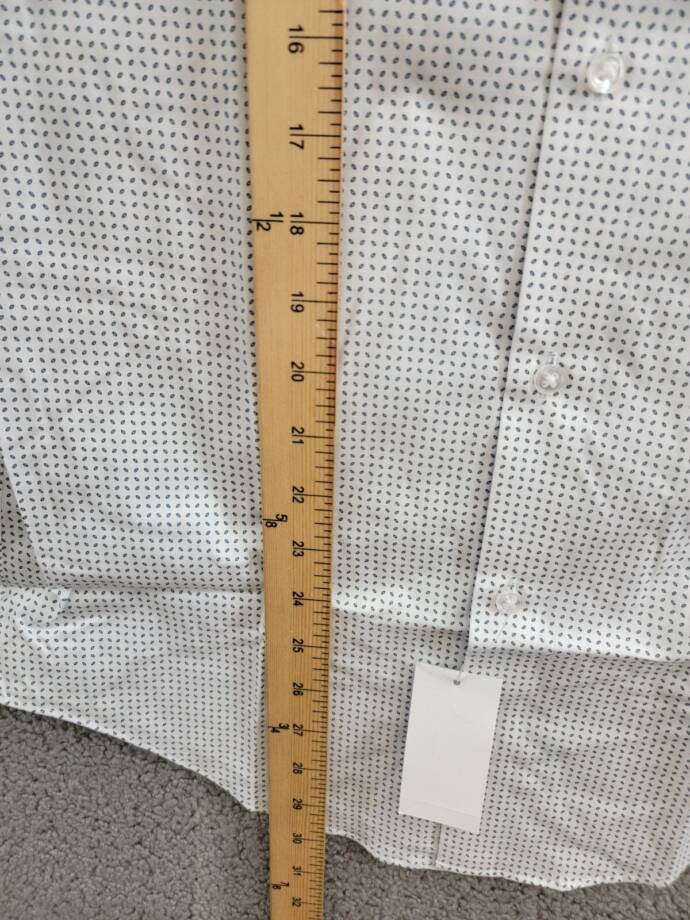 Calvin Klein Steel Plus Slim Fit Stretch Dress Shirt Men's 14.5 32-33 White/Blue