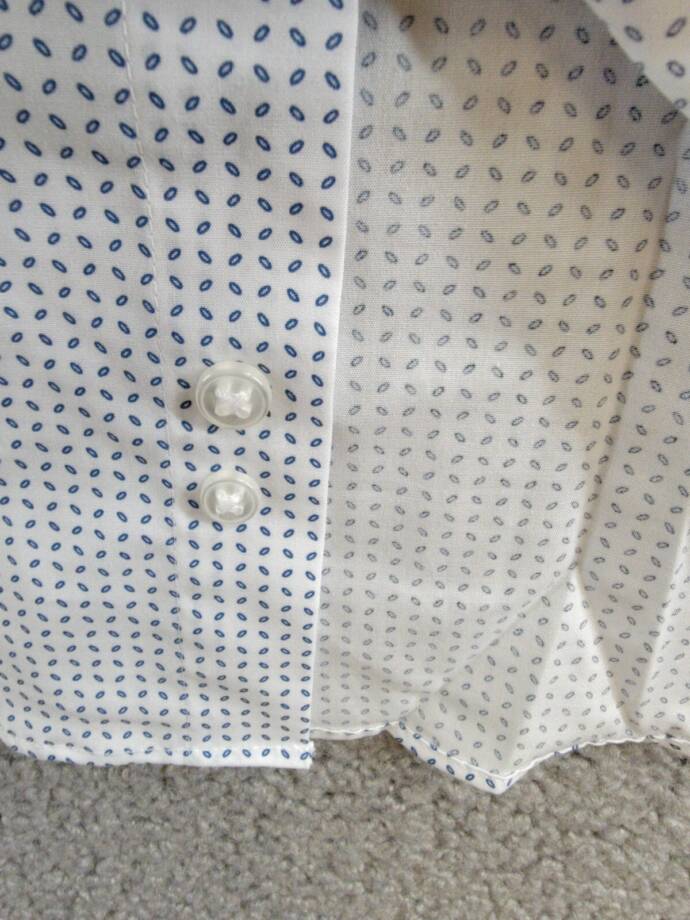 Calvin Klein Steel Plus Slim Fit Stretch Dress Shirt Men's 14.5 32-33 White/Blue