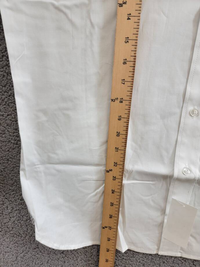 Nick Graham Poplin Dress Shirt Men's White 15.5 32-33 M/R Button Closure L/S
