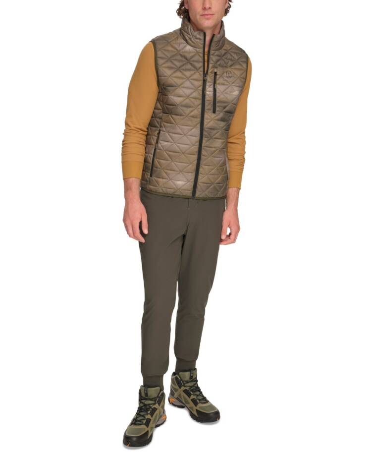 Bass Outdoor Delta Diamond Quilted Packable Puffer Vest Men's XL Olive Combo