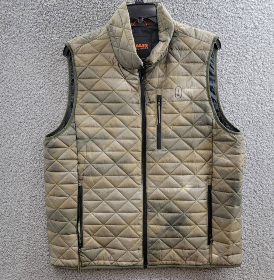 Bass Outdoor Delta Diamond Quilted Packable Puffer Vest Men's XL Olive Combo