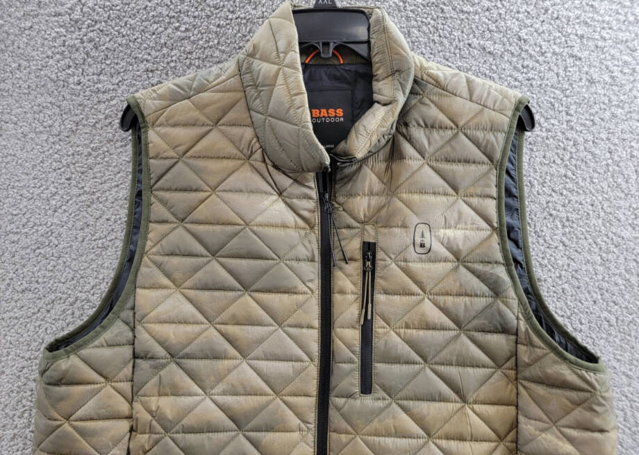 Bass Outdoor Delta Diamond Quilted Packable Puffer Vest Men's XL Olive Combo
