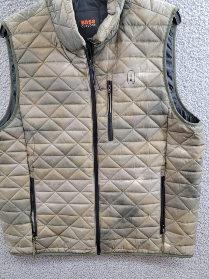 Bass Outdoor Delta Diamond Quilted Packable Puffer Vest Men's XL Olive Combo