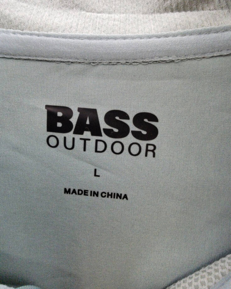 BASS OUTDOOR Trail Jacket Mens L Silver Blue Cationic Mock Neck Full Zip Closure